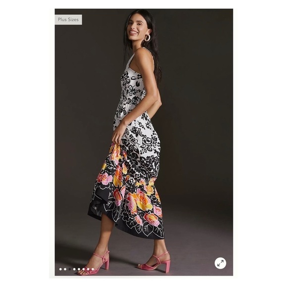 Plenty by Tracy Reese Floral Halter Maxi Dress Anthropologie White Black S NWT - Picture 5 of 14